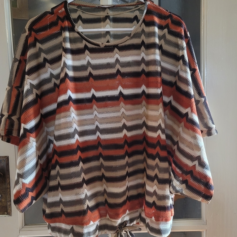 ZARA Trafaluc Sz. L Bohemian Blouse With Kimono Like Sleeves. Pre-owned - Picture 2 of 5